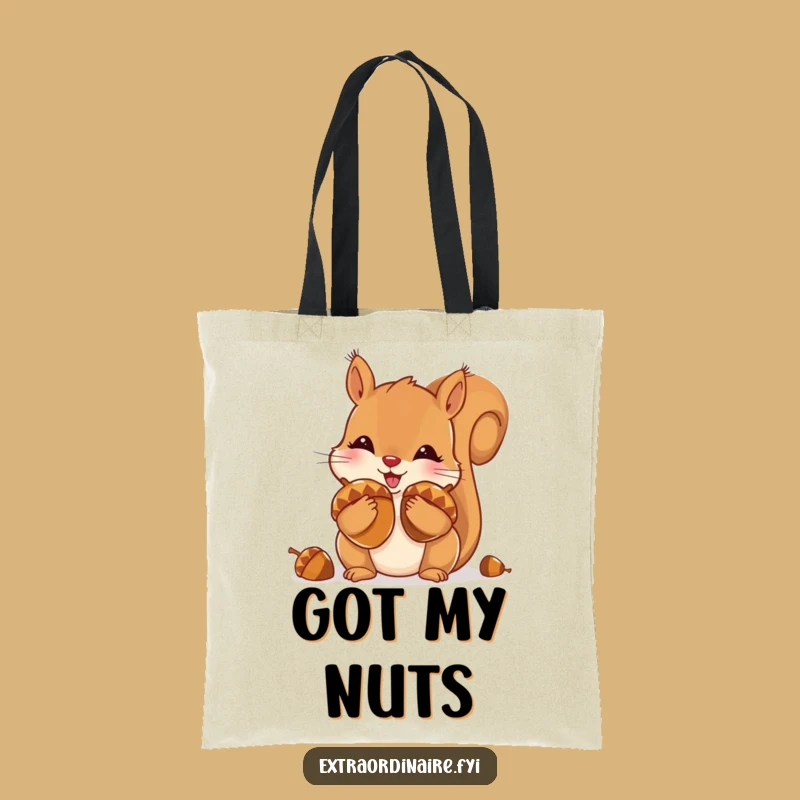 Funny Squirrel Tote Bag: Acorn Haul, Cheeky Storage, Chic Funny Gift