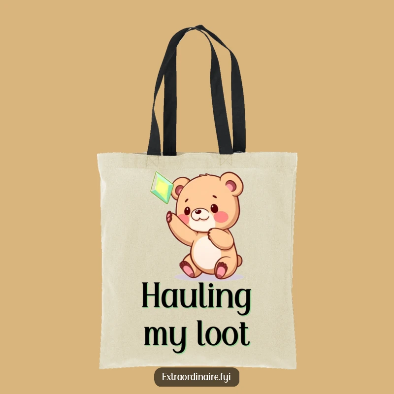 Funny Bear Cub Gem Tote: Carry Your Treasures with Playful Charm