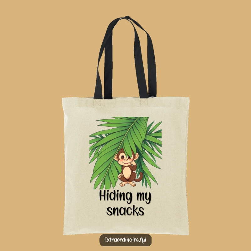 Funny Monkey Tote Bag - Reusable Palm Leaf Primate Shopping Bag Gift