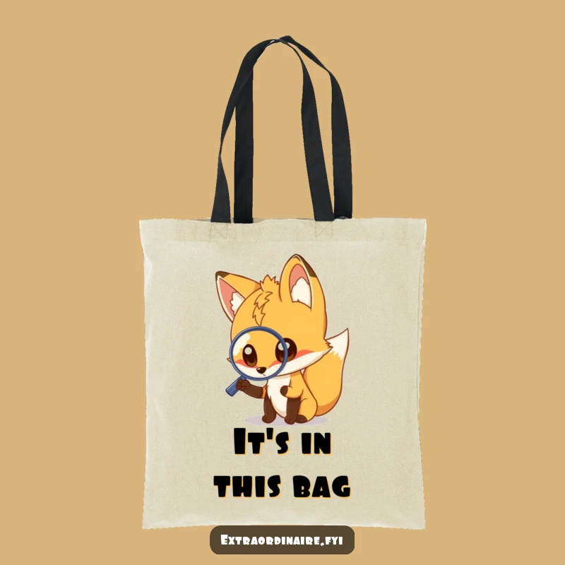 Funny Fox Magnifying Glass Tote Bag - Whimsical & Practical Funny Gift