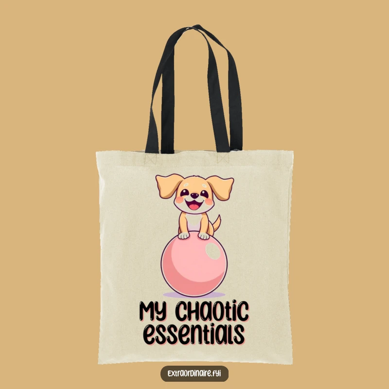 Funny Dog Ball Tote Bag: Balanced Fun, Floppy Ears, Chic Funny Gift
