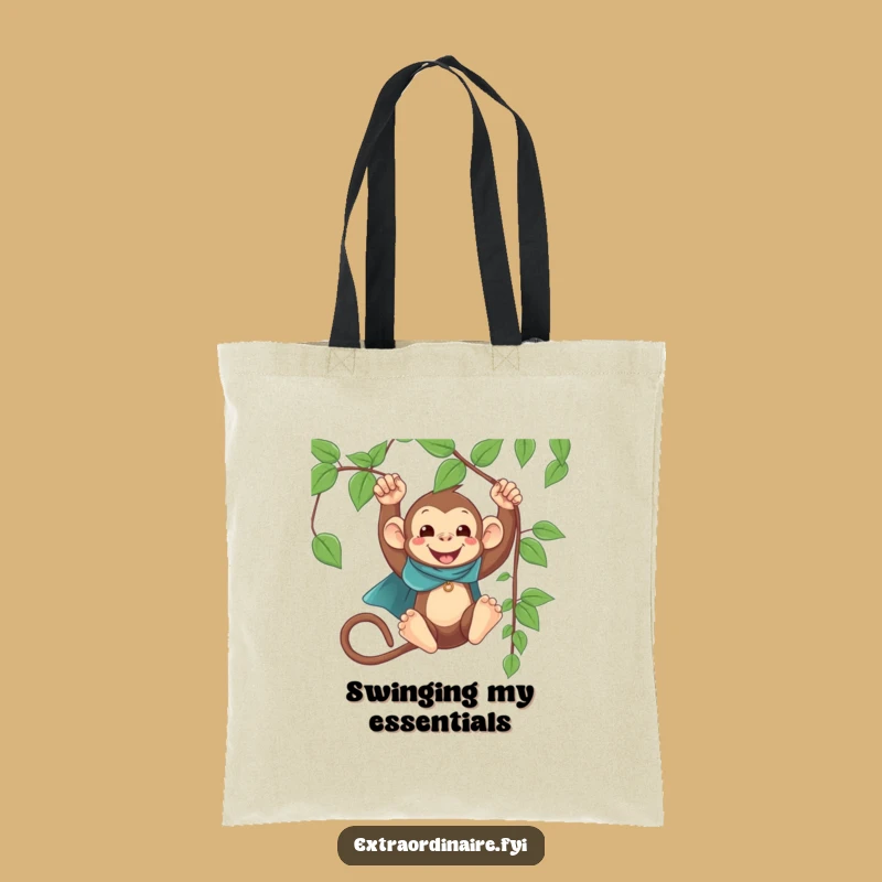 Funny Monkey Cape Swinging Tote Bag: Carry Your Fun Hero Style!